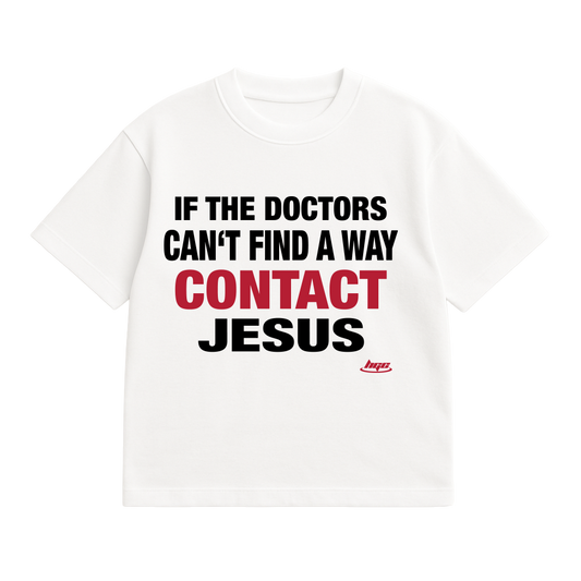 "CONTACT JESUS" SHIRT - WHITE