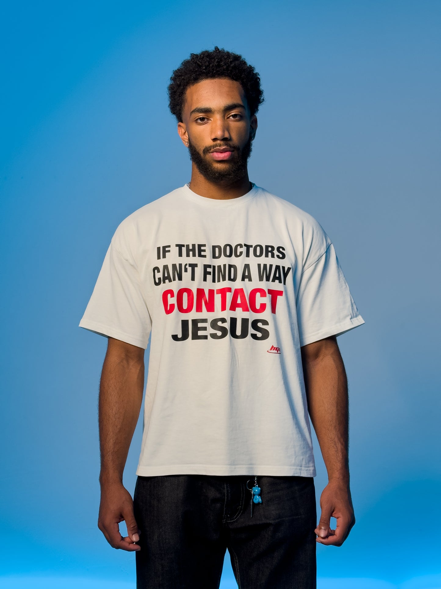 "CONTACT JESUS" SHIRT - WHITE