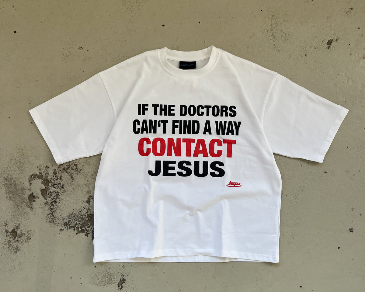"CONTACT JESUS" SHIRT - WHITE